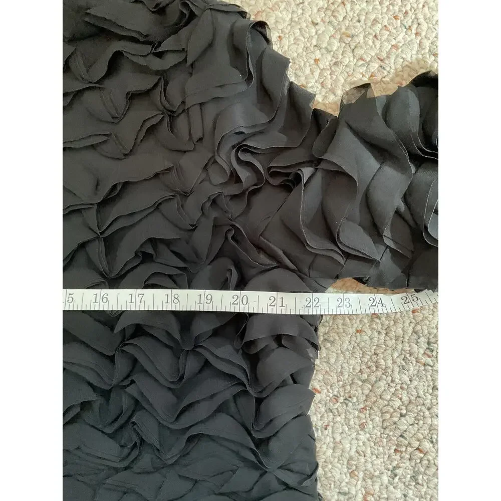 John Mark Black Ruffle Tiered Topper Jacket Hook & Eye Closure - Women's Size L